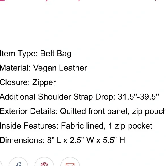 NWOT Urban Expresssions White Hawthorn Perforated Belt Bag. - Picture 9 of 10